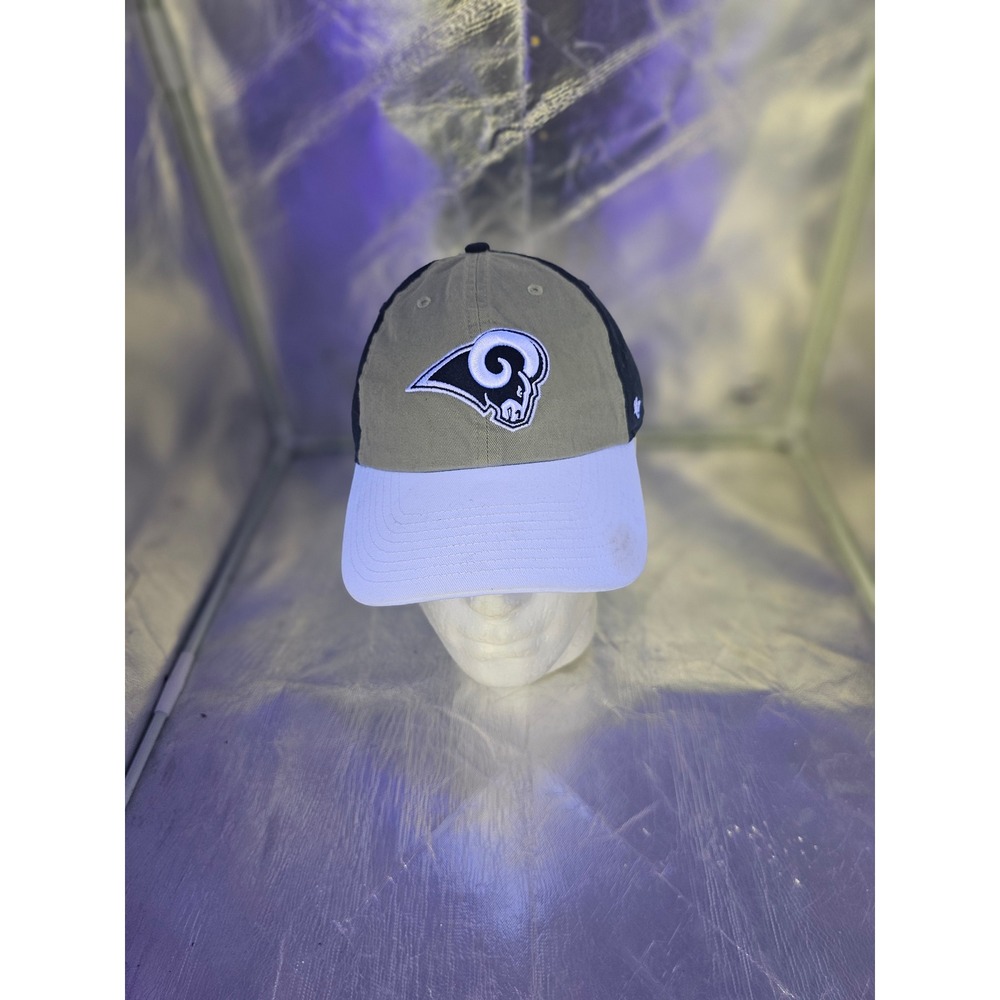 47 Brand Los Angeles Rams NFL Hat Navy Tan White Adjustable Strapback Cap OSFA